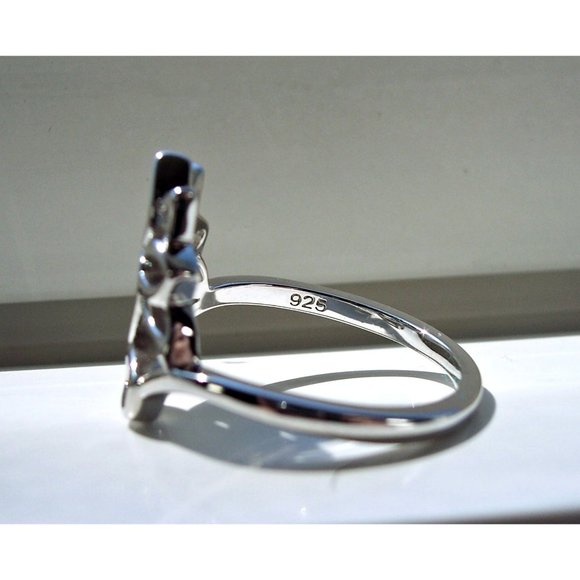 925 STERLING SILVER Large Lotus Flower Ring - Picture 9 of 16